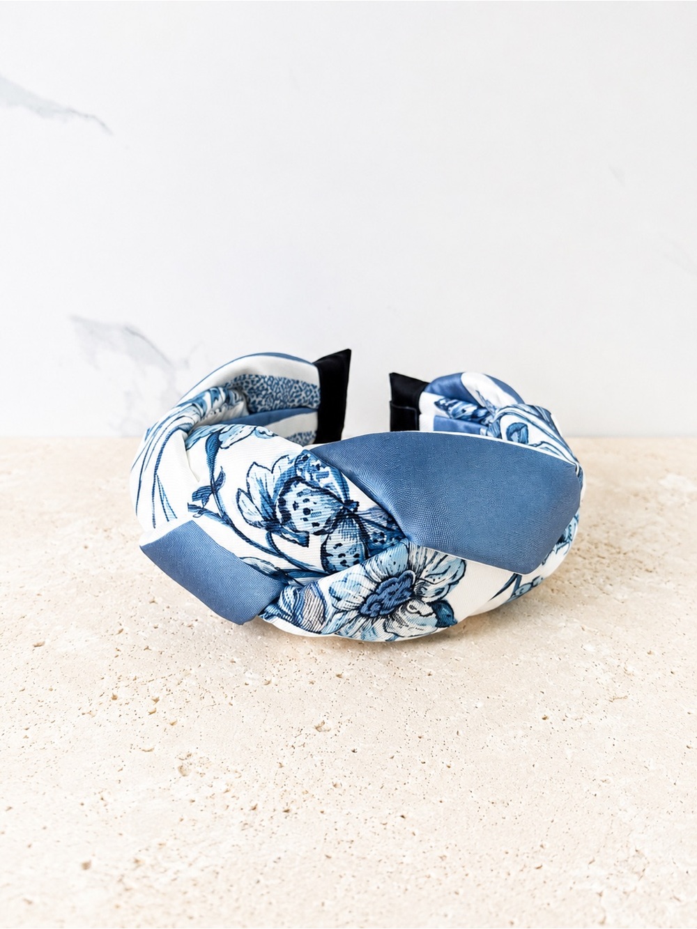 Blue Floral Knot Headband - Women Accessories